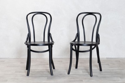 Black Bentwood Bistro Chair Pair